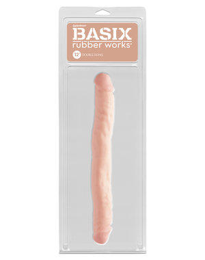 PIPEDREAM PRODUCTS BASIX DOUBLE DONG 12" FLESH