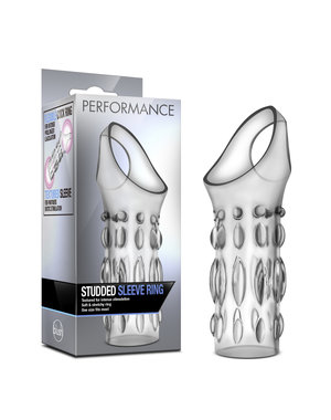 BLUSH NOVELTIES PERFORMANCE STUDDED SLEEVE RING CLEAR