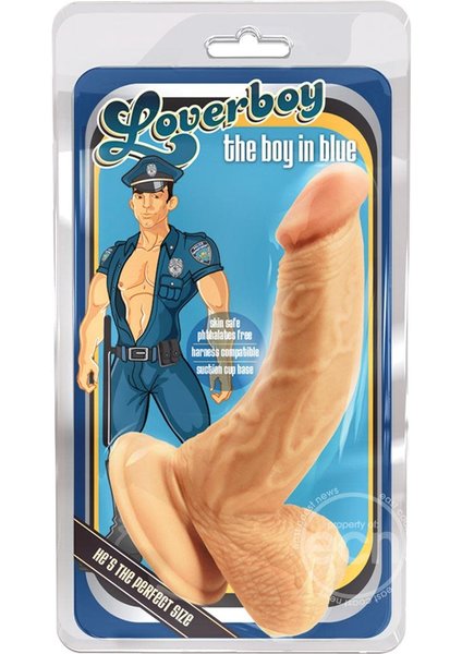 BLUSH NOVELTIES Loverboy The Boy in Blue Dildo with Balls 6.5in - Vanilla