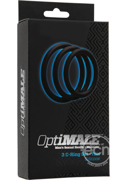 Doc Johnson OPTIMALE 3 C-RING THIN SET BLACK