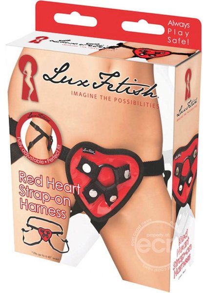 LUX FETISH LUX RED HEART STRAP ON