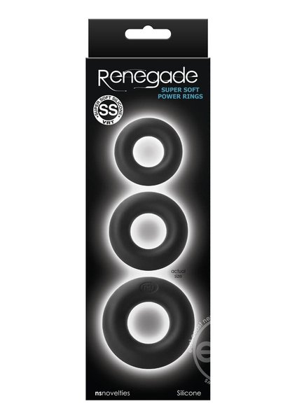 Renegade RENEGADE SUPER SOFT POWER RING 3PK,BLK