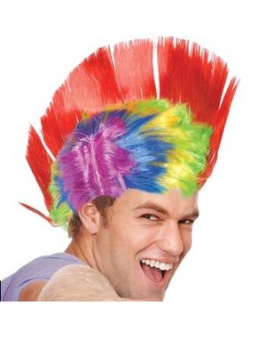  RAINBOW MOHAWK WIG