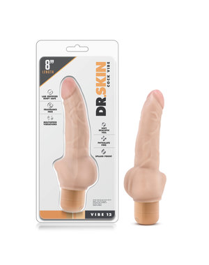 BLUSH NOVELTIES Dr. Skin Cock Vibe 12 Vibrating Dildo 8in - Vanilla