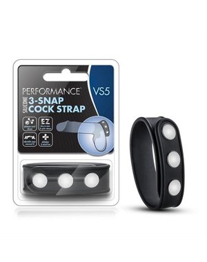 CalExotics Performance VS5 Silicone 3 Snap Cock Strap - Black