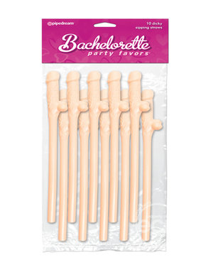 PIPEDREAM PRODUCTS BACHELORETTE PARTY DICKY SIPPING STRAWS 10PK