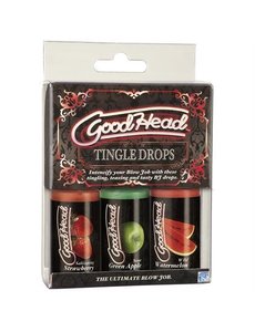 Doc Johnson GOODHEAD TINGLE DROPS 1oz ASSORTED FLAVOR 3 PACK