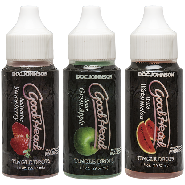 Doc Johnson GOODHEAD TINGLE DROPS 1oz ASSORTED FLAVOR 3 PACK