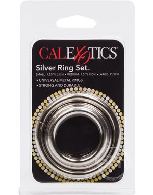 CalExotics SILVER COCK RING 3 PIECE SET