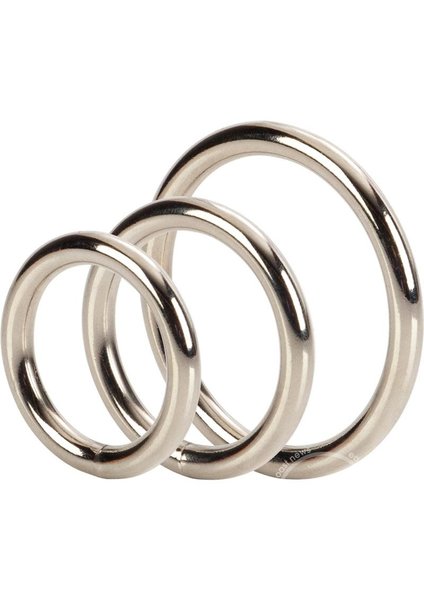 CalExotics SILVER COCK RING 3 PIECE SET