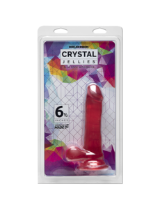 Doc Johnson CRYSTAL JELLIES SLIM COCK W/BALLS 6.5"