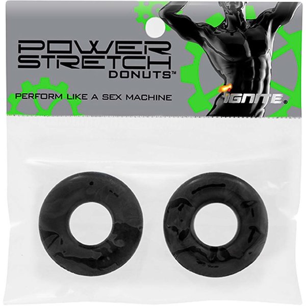 IGNITE GUMMIE DONUT COCK RING, Black