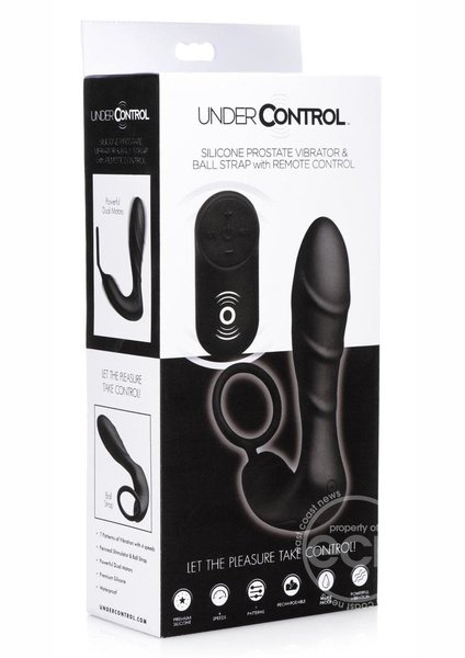 XR Brands UNDER CONTROL PROSTATE VIBRATOR & COCK STRAP WITH REMOTE