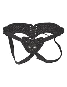 LUX FETISH LUX FETISH DIAMOND VELVET STRAP ON CORSET BLACK
