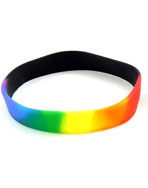 RAINBOW SILICONE RAINBOW & BLACK BRACELET