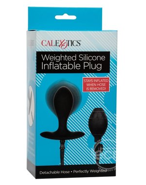 CalExotics WEIGHTED SILICONE INFLATABLE PLUG BLACK