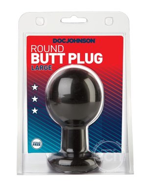 Doc Johnson ROUND BUTT PLUG LARGE BLACK