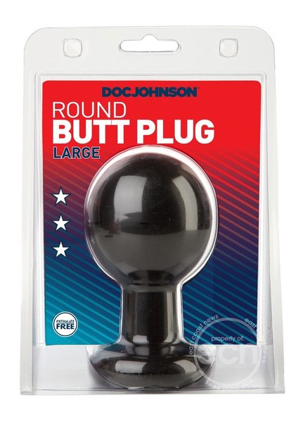 Doc Johnson ROUND BUTT PLUG LARGE BLACK