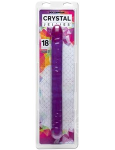 Doc Johnson CRYSTAL JELLIES DOUBLE DILDO PURPLE 18"