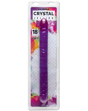 Doc Johnson CRYSTAL JELLIES DOUBLE DILDO PURPLE 18"