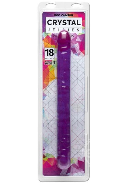 Doc Johnson CRYSTAL JELLIES DOUBLE DILDO PURPLE 18"