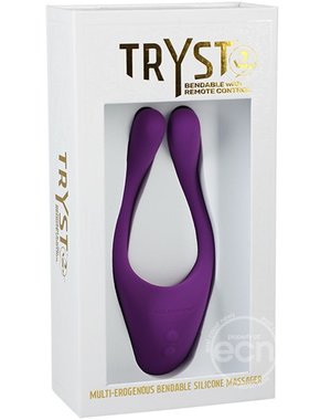 Doc Johnson Tryst V2 Bendable With Remote Control Vibrating Silicone Massager  Purple