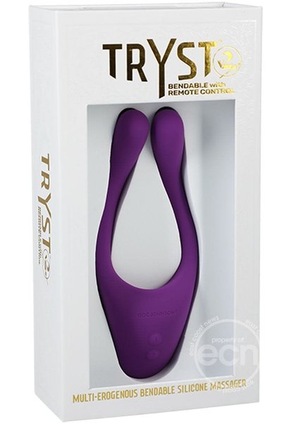 Doc Johnson Tryst V2 Bendable With Remote Control Vibrating Silicone Massager  Purple