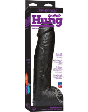Doc Johnson VAC U LOCK CODEBLACK REALISTIC HUNG 12" BLACK