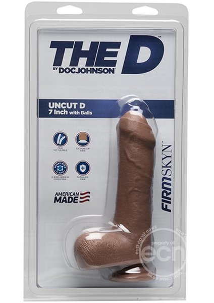 Doc Johnson THE D UNCUT D W/ BALLS 7" TAN