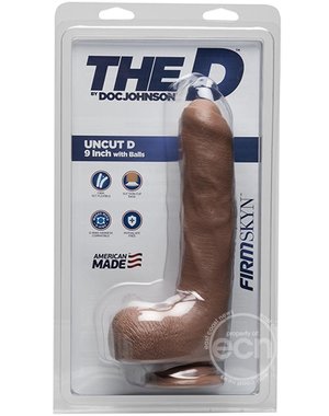 Doc Johnson THE D UNCUT D W/ BALLS FIRMSKYN 9" BROWN