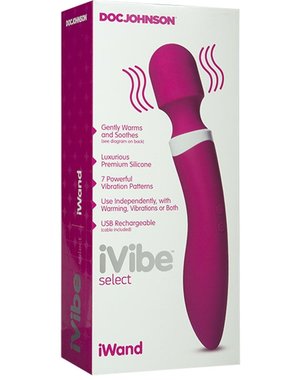 Doc Johnson IVIBE SELECT SILICONE IWAND RECHARGEABLEV10inch PINK