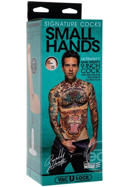 Doc Johnson Signature Cock Small Hands Ultraskyn Dual Density Silicone Non Vibrating 9 Inch Dildo Flesh