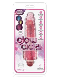 BLUSH NOVELTIES GLOW DICKS, MOLLY,PINK