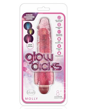 BLUSH NOVELTIES GLOW DICKS, MOLLY,PINK