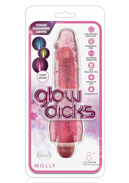 BLUSH NOVELTIES GLOW DICKS, MOLLY,PINK
