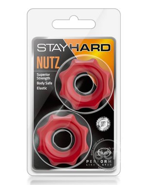 BLUSH NOVELTIES Stay Hard Nutz Cock Ring - Red