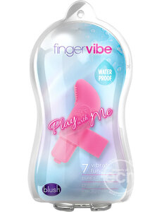 BLUSH NOVELTIES Play With Me Silicone Finger Vibe Waterproof Pink 3.5 Inch