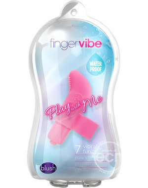 BLUSH NOVELTIES Play With Me Silicone Finger Vibe Waterproof Pink 3.5 Inch
