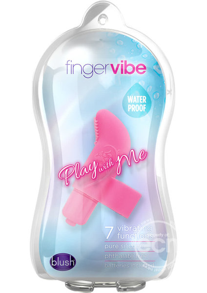 BLUSH NOVELTIES Play With Me Silicone Finger Vibe Waterproof Pink 3.5 Inch