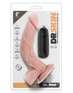 BLUSH NOVELTIES Dr. Skin Dr. Sean Vibrating Dildo with Remote Control 8in - Vanilla