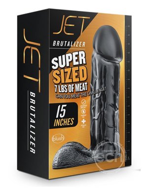 BLUSH NOVELTIES JET BRUTALIZER WITH BALLS 15" BLACK