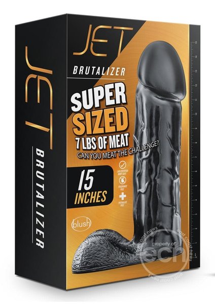 BLUSH NOVELTIES JET BRUTALIZER WITH BALLS 15" BLACK