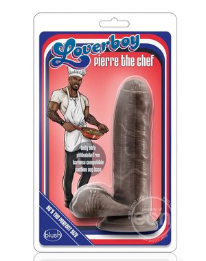 BLUSH NOVELTIES Loverboy Pierre The Chef Dildo with Balls 7in - Chocolate