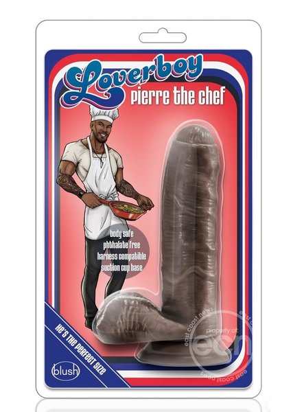 BLUSH NOVELTIES Loverboy Pierre The Chef Dildo with Balls 7in - Chocolate