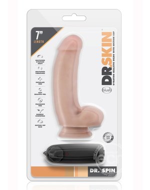 BLUSH NOVELTIES Dr. Skin Dr. Spin Gyrating Dildo with Suction Cup 7in - Vanilla