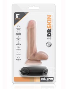 BLUSH NOVELTIES Dr. Skin Dr. Spin Gyrating Dildo with Suction Cup 6in - Vanilla