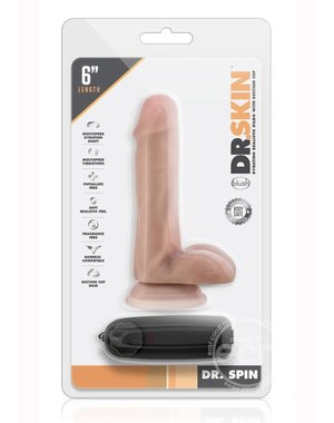 BLUSH NOVELTIES Dr. Skin Dr. Spin Gyrating Dildo with Suction Cup 6in - Vanilla