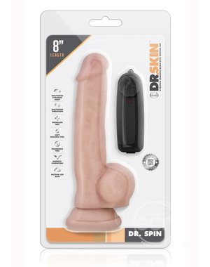 BLUSH NOVELTIES DR SKIN DR SPIN GYRATING DILDO WITH SUCTION CUP 8.5" VANILLA