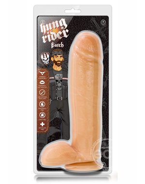 BLUSH NOVELTIES Hung Rider Butch Dildo With Balls 10.5in - Vanilla