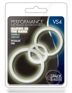 BLUSH NOVELTIES PERFORMANCE VS4 SILICONE RING 3PK